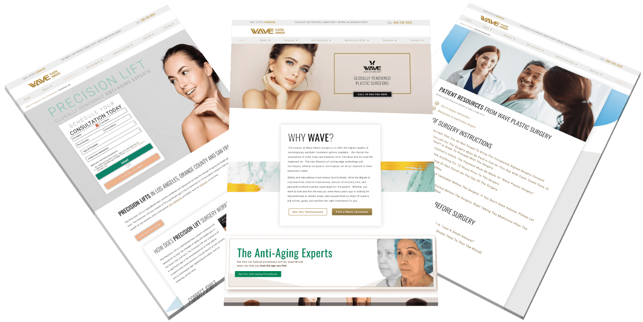 featured aesthetic website design - wave plastic surgery