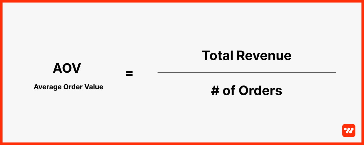 showing the calculation for finding your average order value