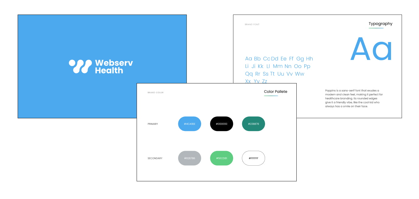 mock healthcare branding. Healthcare Brand Identity of webserv.