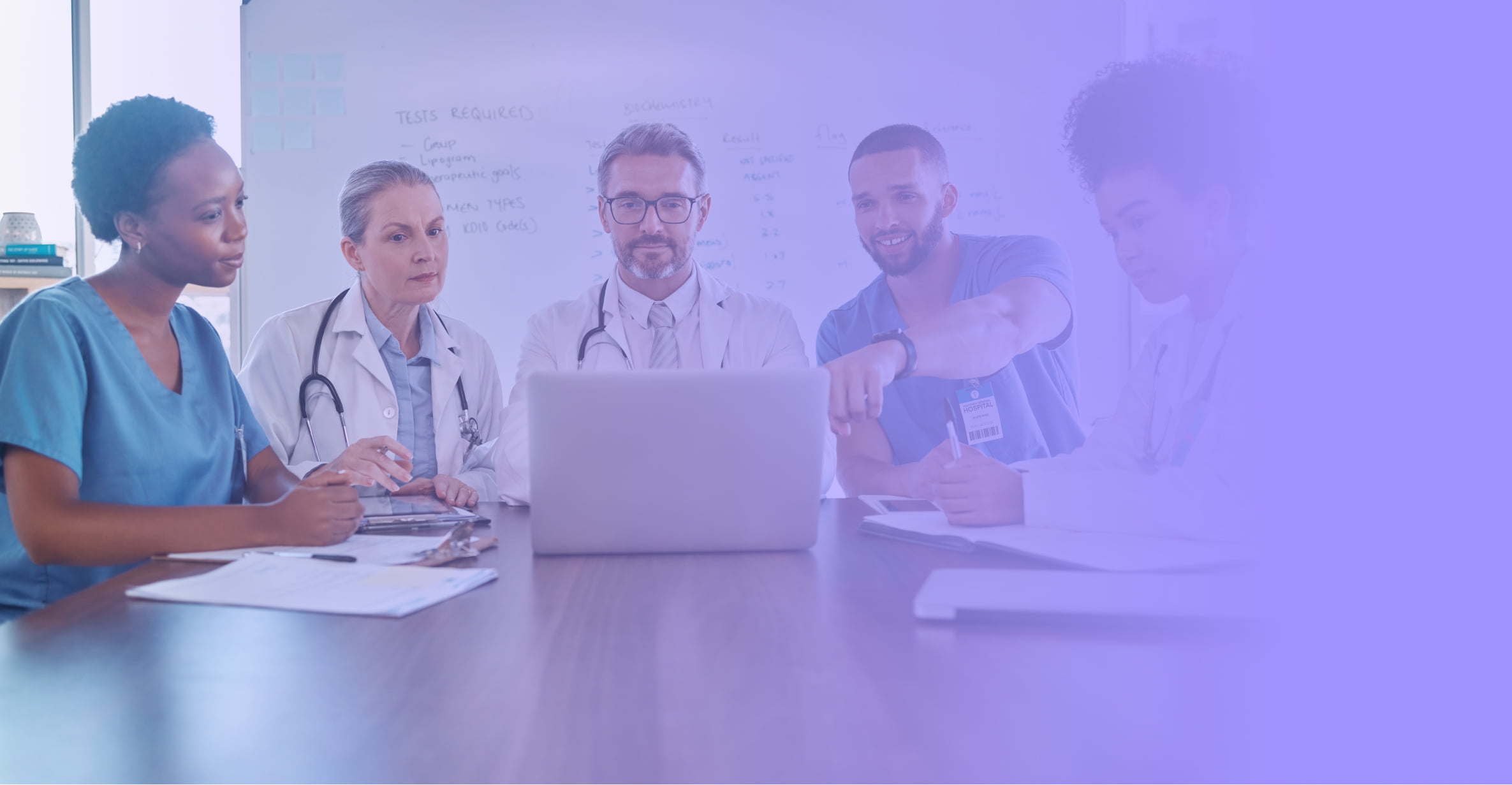 healthcare professionals gathered around a table