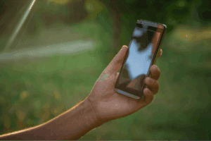 hand holding phone