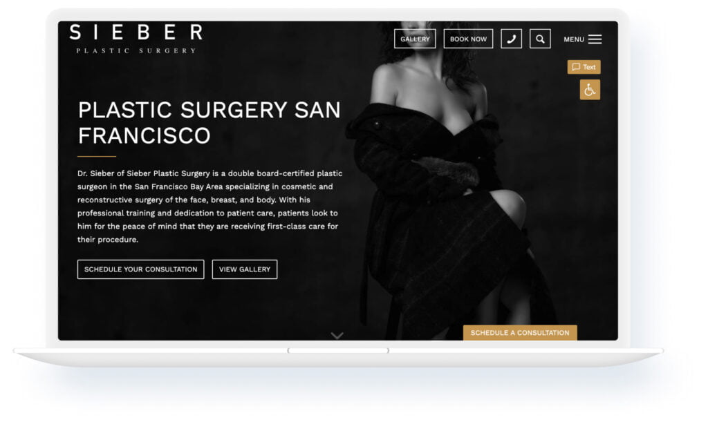 Sieber Plastic Surgery website design