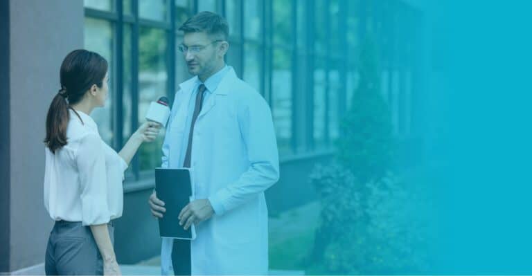 journalist interviewing a healthcare provider
