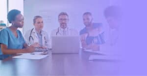 healthcare professionals gathered around a table