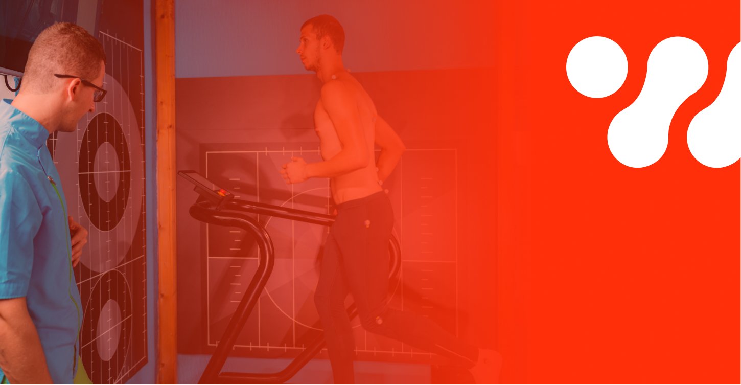 sports medicine seo thumbnail. Young athlete on treadmill