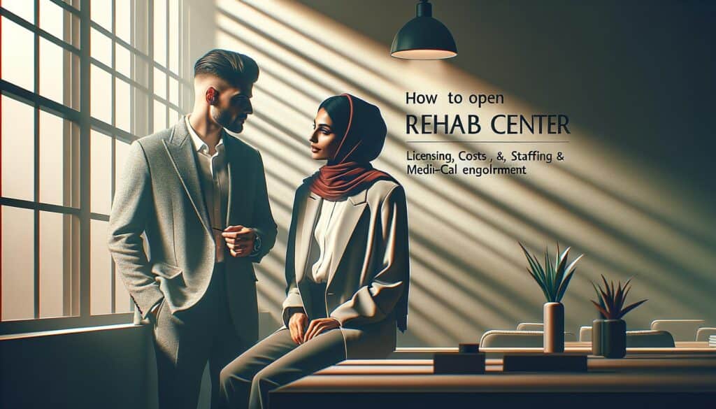 Two professionals discussing in a minimal office with natural lighting.
