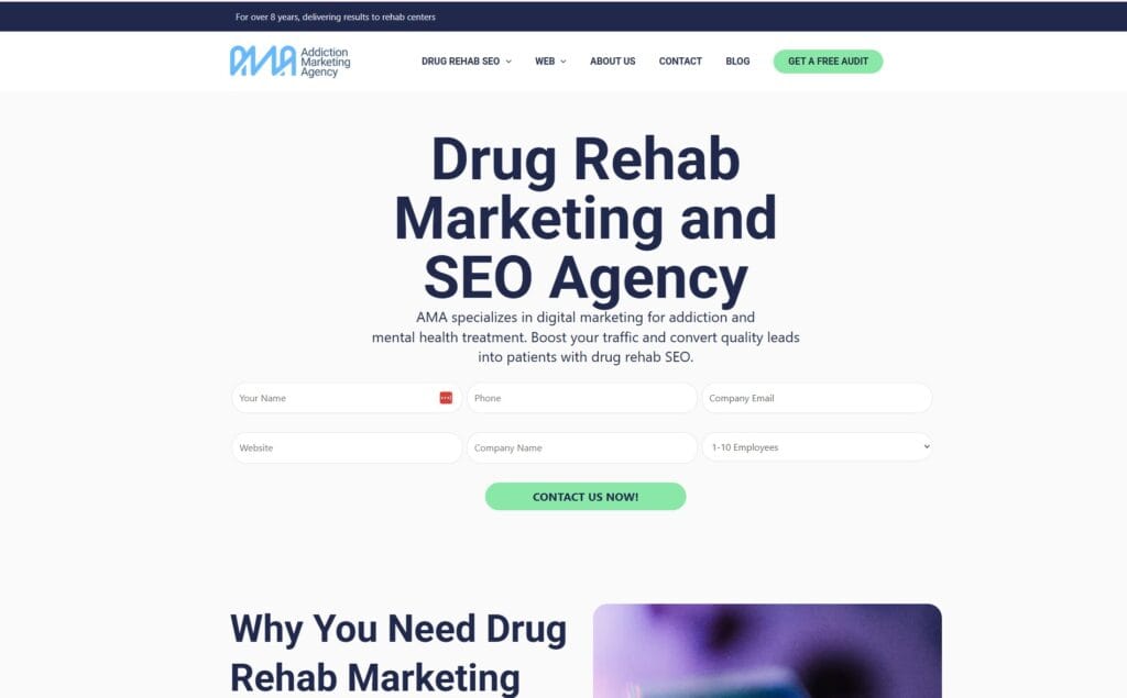 addiction marketing agency website