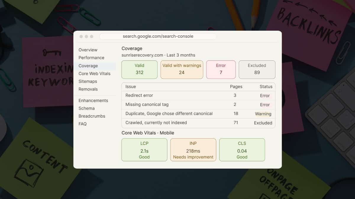 technical seo guide ui elements