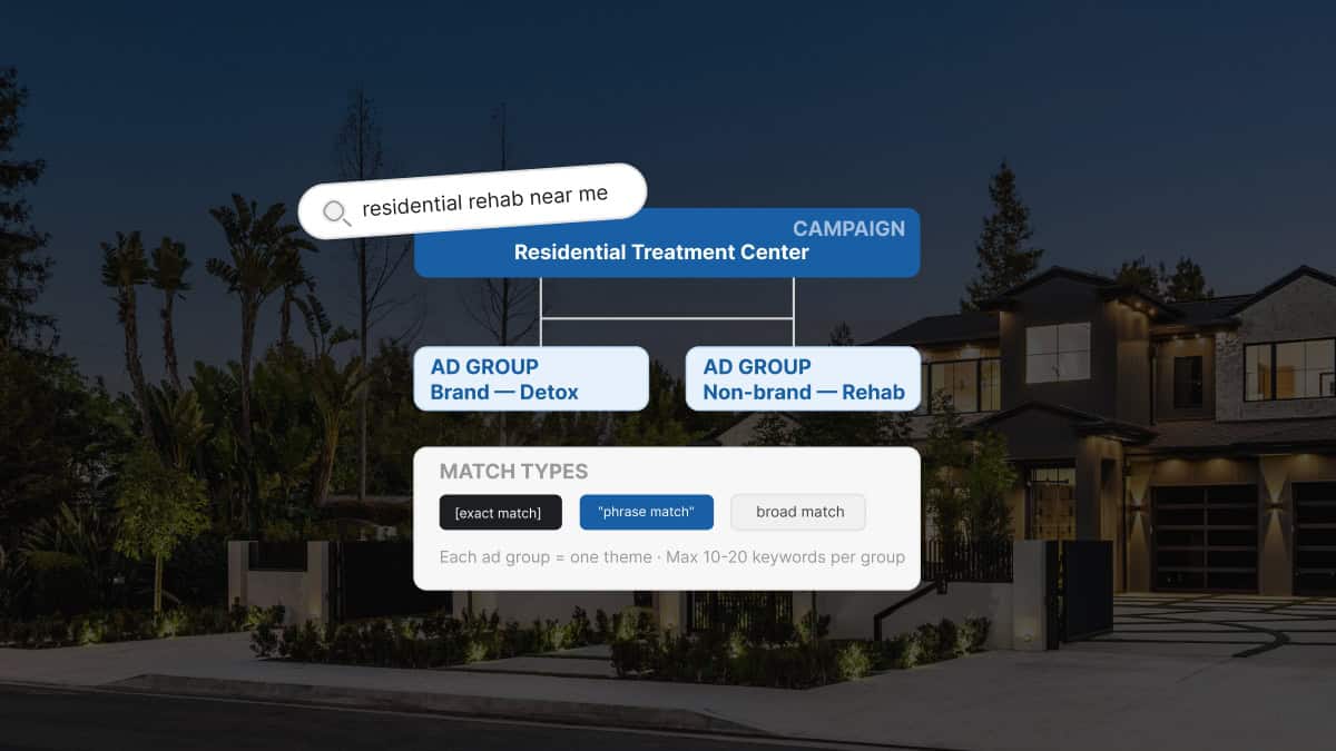 How to Structure Ad Groups for a Residential Treatment Center Google Ads Account