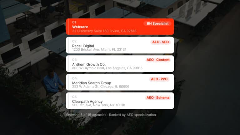 Top 20 AEO Agencies for Rehab and Addiction Treatment Websites