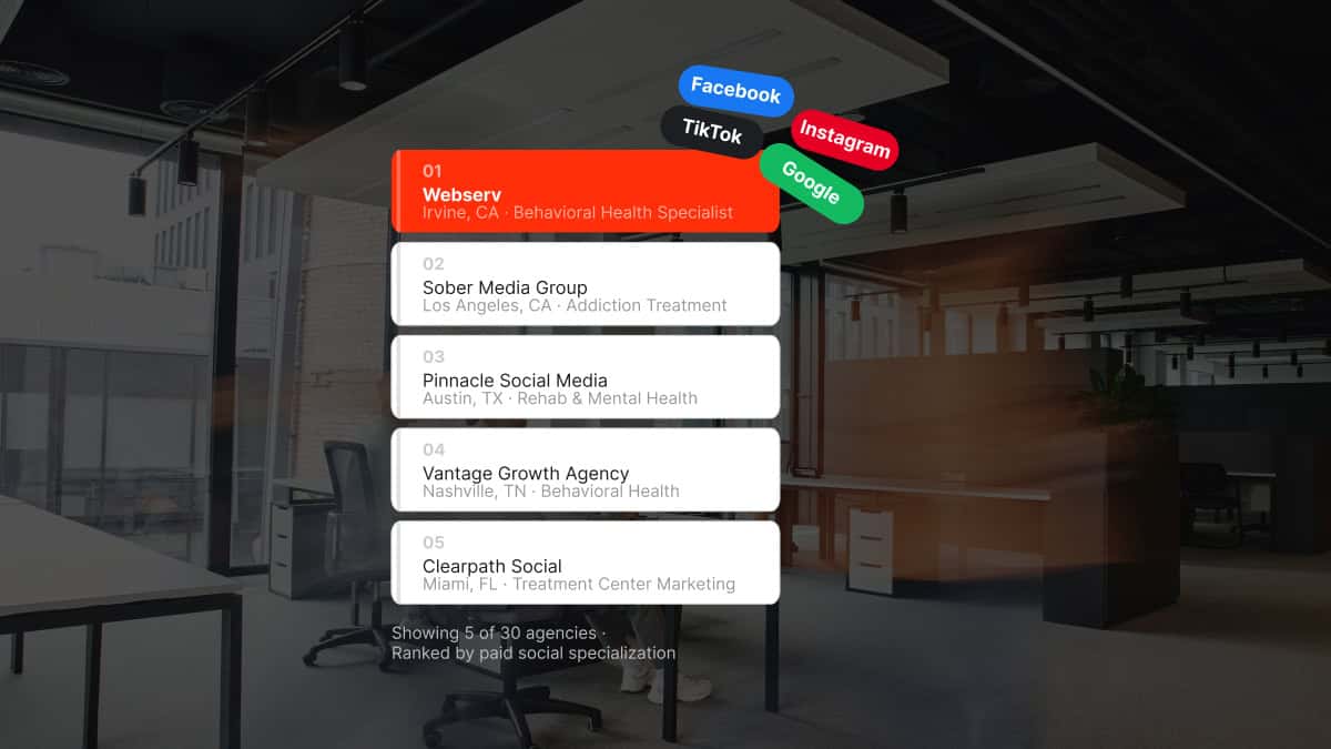 Top 30 Paid Social Ad Agencies for Rehab Marketing