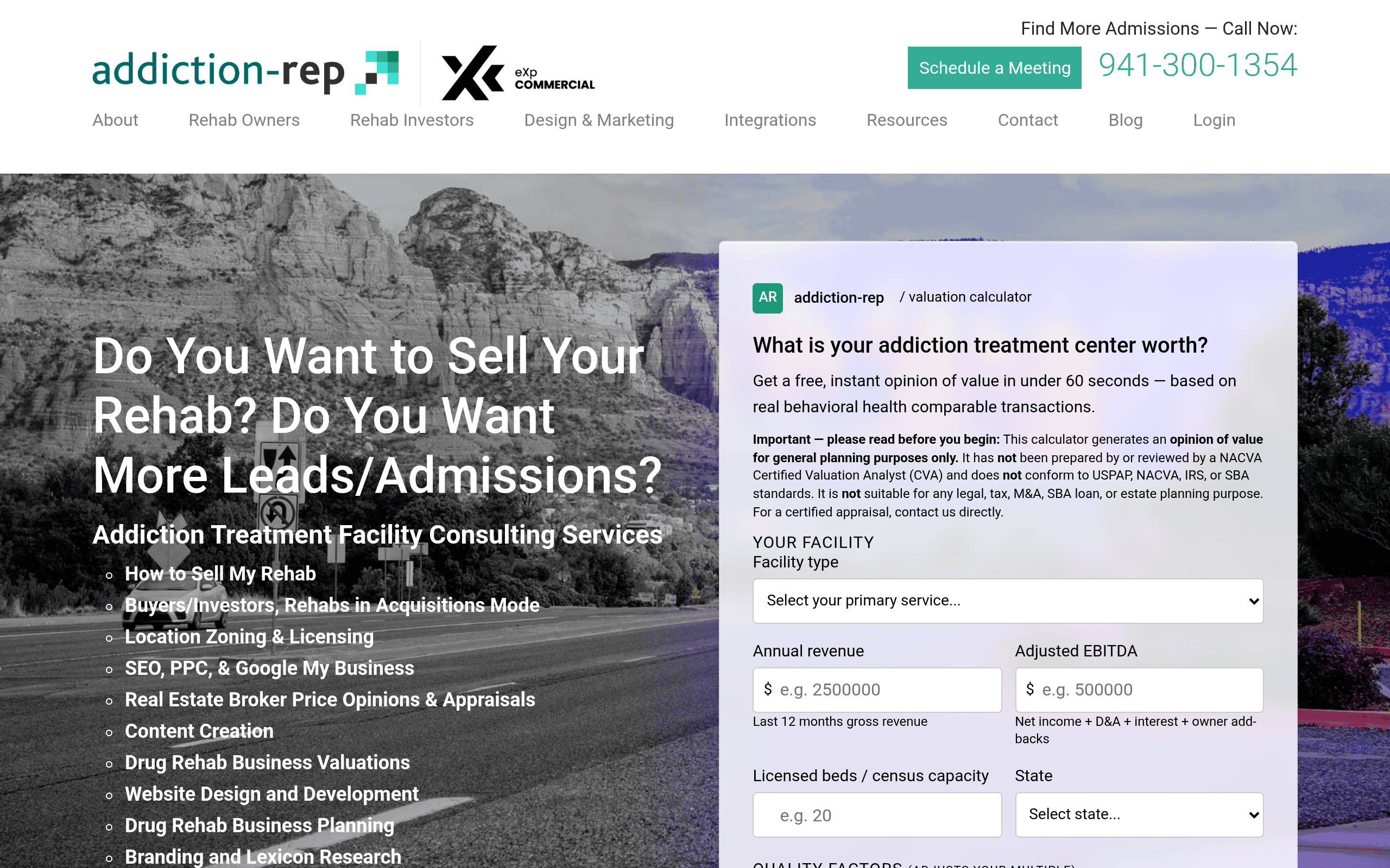 AddictionRep homepage screenshot. Smaller addiction-treatment-focused agency providing content, SEO, and paid media.