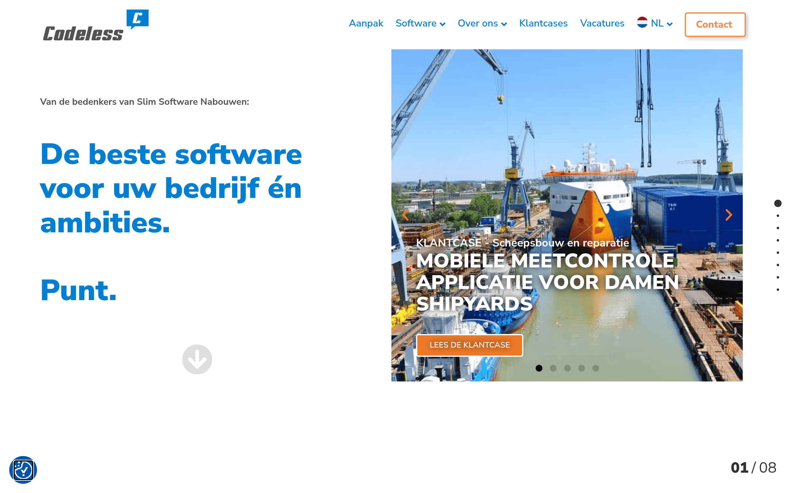 Codeless homepage screenshot. Smaller content marketing agency combining editorial craft with SEO methodology.