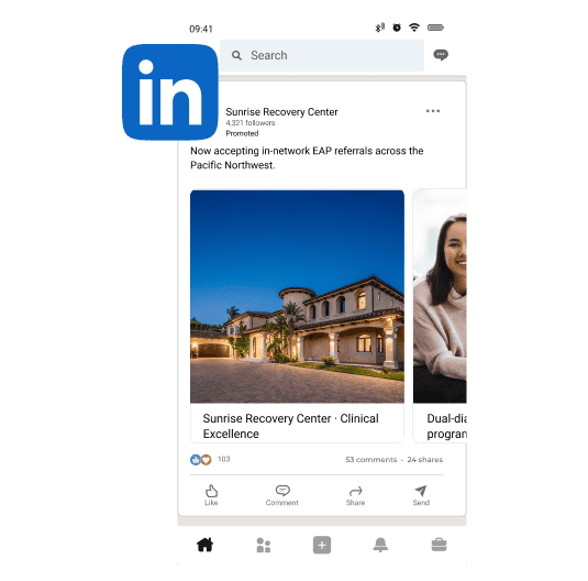 sponsored rehab linkedin post example