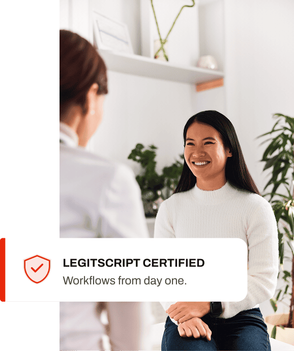 therapist with legitscript badge showing specialization