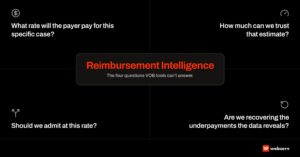 Reimbursement Intelligence: the four questions VOB tools cannot answer. Featured image for the Webserv complete guide.